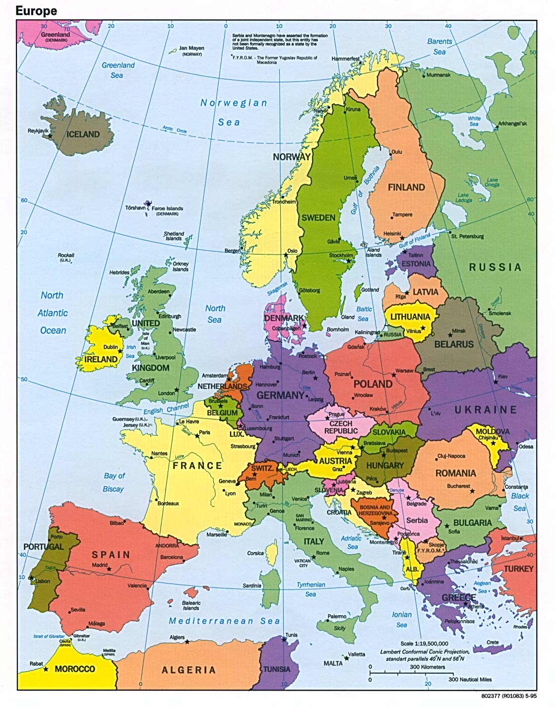 Map Of Europe Scale