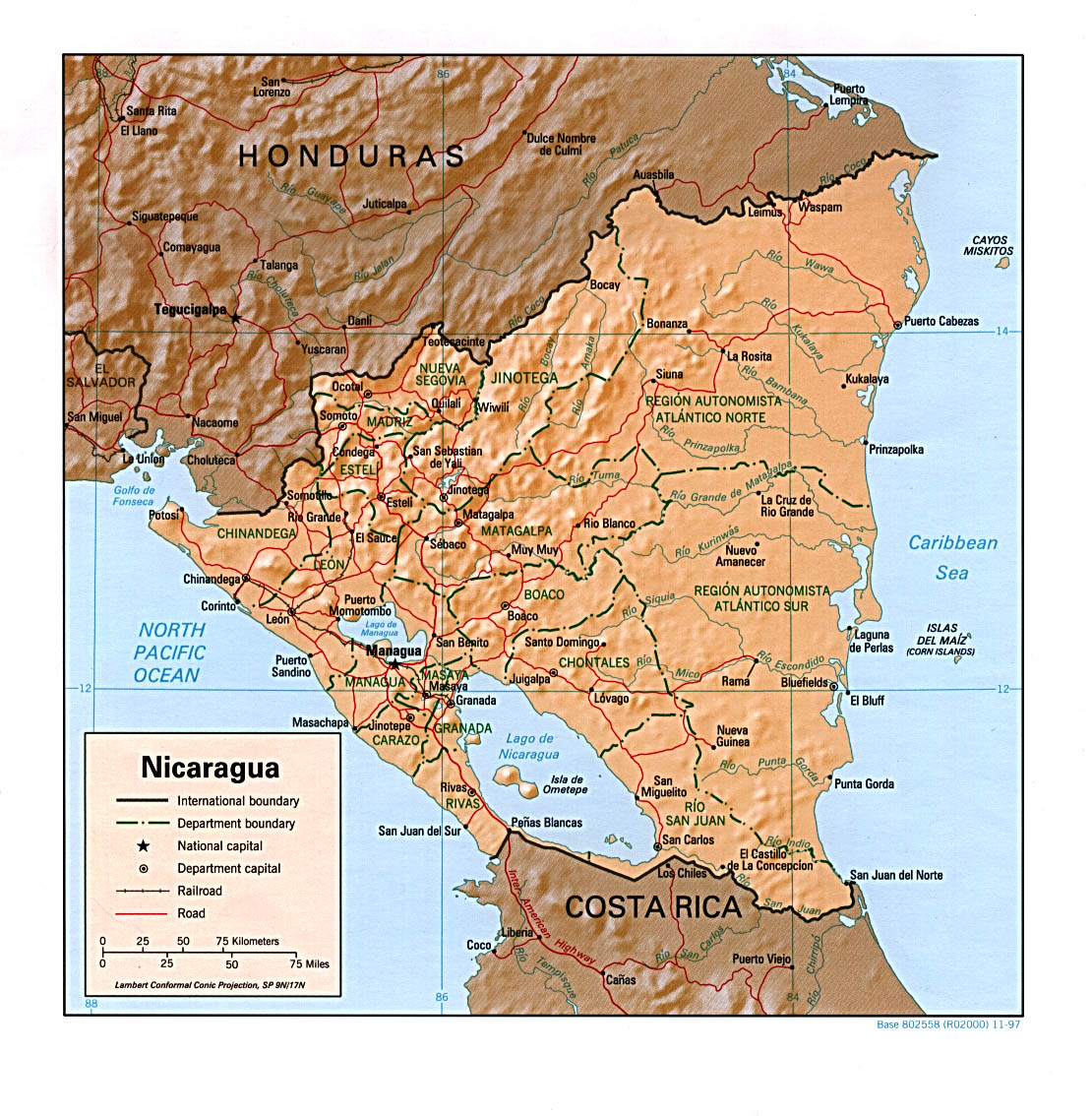 Geography of nicaragua   oro travel