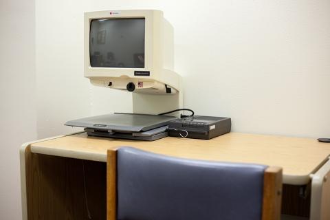 computer with specialized hardware, on a desk