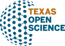 texas open science logo. semisphere of networked dots with Texas Open Science aligned to voidspace on right
