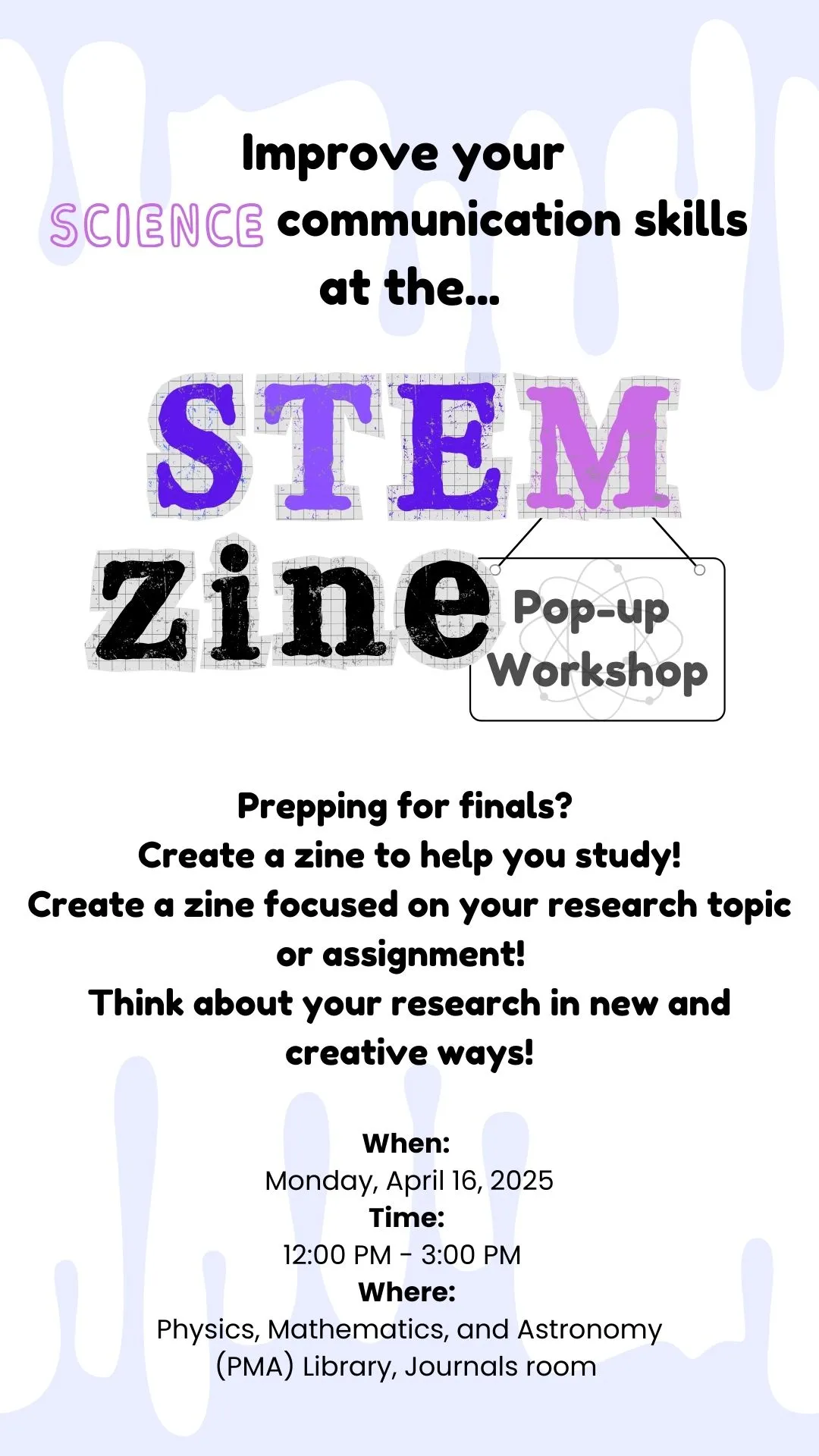 Poster for STEM Zine Workshop