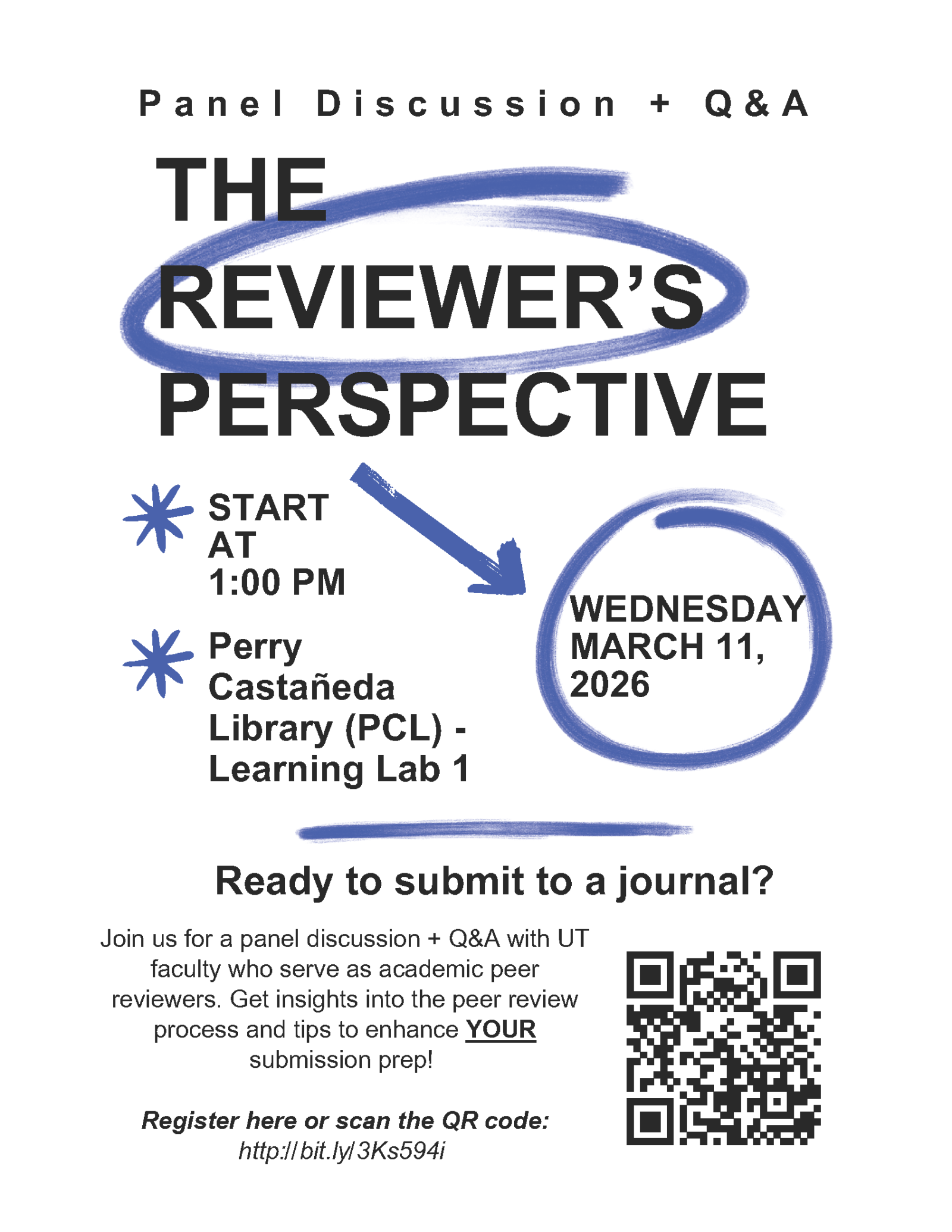 The Reviewer's Perspective Panel and Q+A Flyer