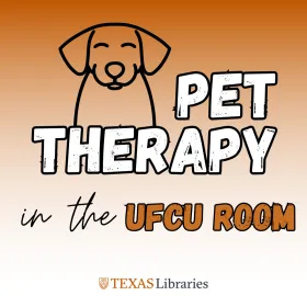 Pet Therapy in the UFCU sign showing a smiling dog